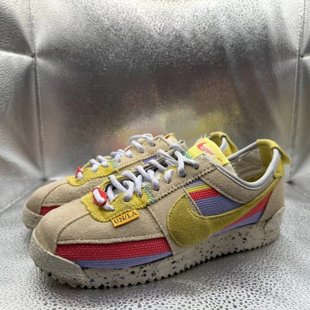 Size 3.5 Nike Union Cortez Lemon Frost Multicolor Mens Low‎ Top Shoes DR1413-100